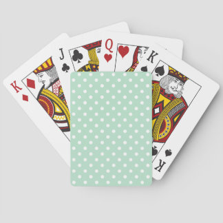 Mint Green Polka Dotted Basic Playing Cards