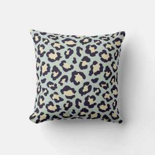 Mint green print throw pillow