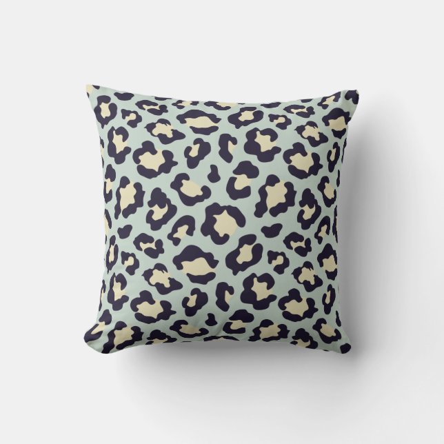 Mint green print throw pillow (Front)