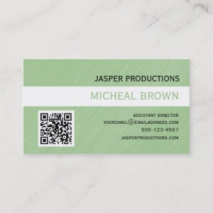 Mint Green QR Code Business Card