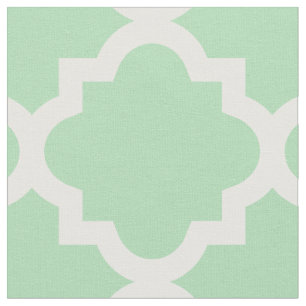Mint Green Quatrefoil Pattern   Fabric