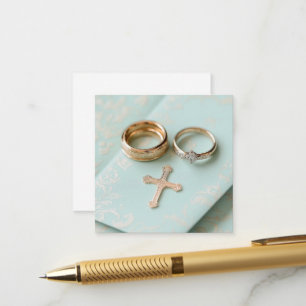 Mint green religious wedding enclosure card