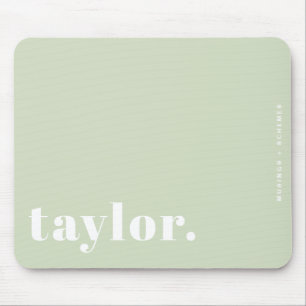Mint Green Retro Typography Personalized Mouse Pad