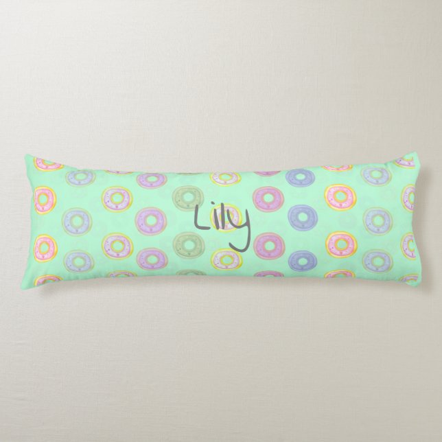 Mint Green Reversible Custom Doughnut Body Pillow (Front)