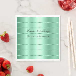 Mint Green Ribbon Wedding Bridal Shower  Napkin