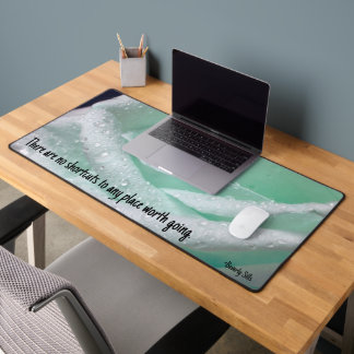 Mint Green Rose Encouragement Desk Mat