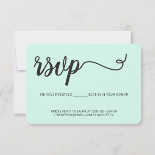 Mint Green RSVP sans envoi Siège réservé
