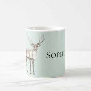 Mint Green Rustic Deer Coffee Mug