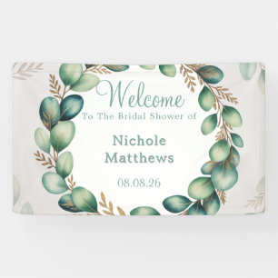 Mint Green & Sage Green Eucalyptus Bridal Shower Banner