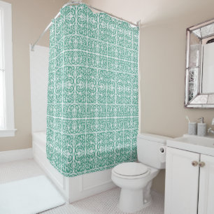 Mint green scrollwork pattern
