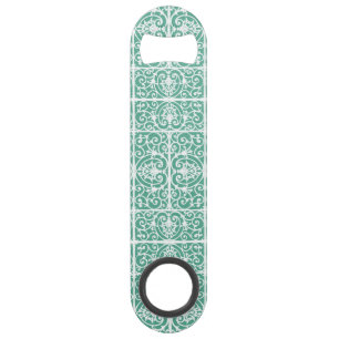 Mint green scrollwork pattern bar key