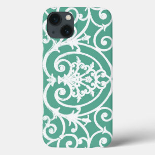 Mint green scrollwork pattern Case-Mate iPhone cas iPhone 13 Case