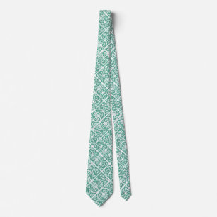 Mint green scrollwork pattern tie