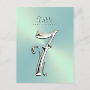 Mint Green Sheen Table Number Postcard