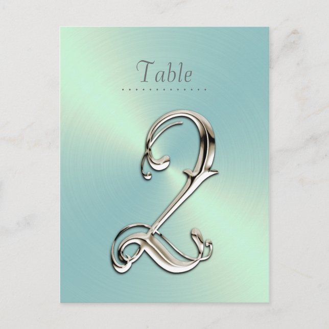 Mint Green Sheen Table Number Postcard (Front)