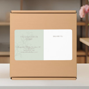 Mint Green Simple Modern Florist Shipping Labels