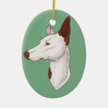 Mint Green Smooth Ibizan Hound Ornament