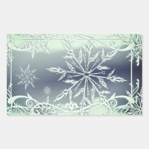 Mint green snowflake sticker