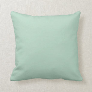 Mint green solid light fern natural  throw pillow