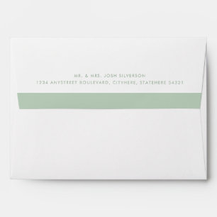 Mint Green Stripe Return Address Mailing Envelope