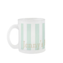 Mint Green Striped Mug Custom Design