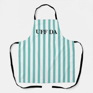 Mint Green Striped Uff Da All-Over Print Apron