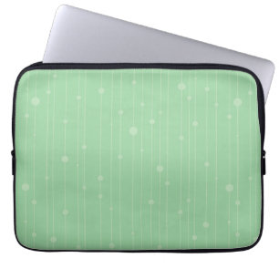 Mint green stripes and dots modern eco design laptop sleeve