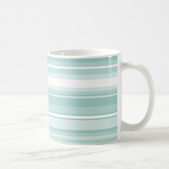 Mint green stripes coffee mug (Right)
