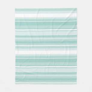 Mint green stripes fleece blanket