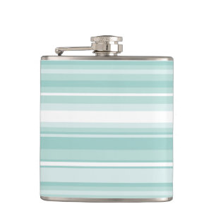 Mint green stripes hip flask