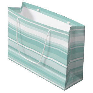Mint green stripes large gift bag