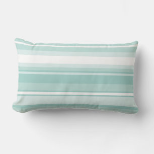 Mint green stripes lumbar pillow