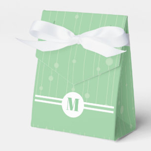 Mint green stripes monogram letter pastel minimal favor box