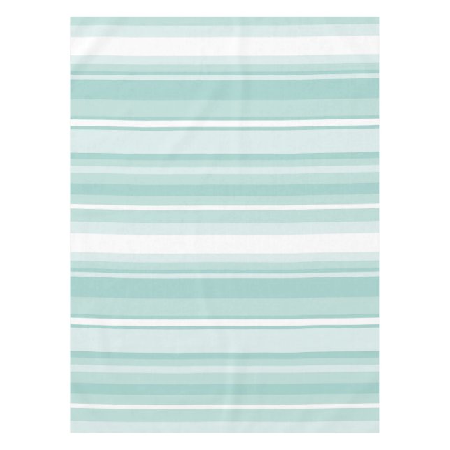 Mint green stripes tablecloth (Front)