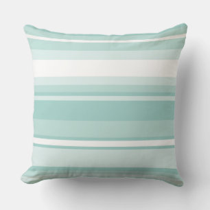 Mint green stripes throw pillow
