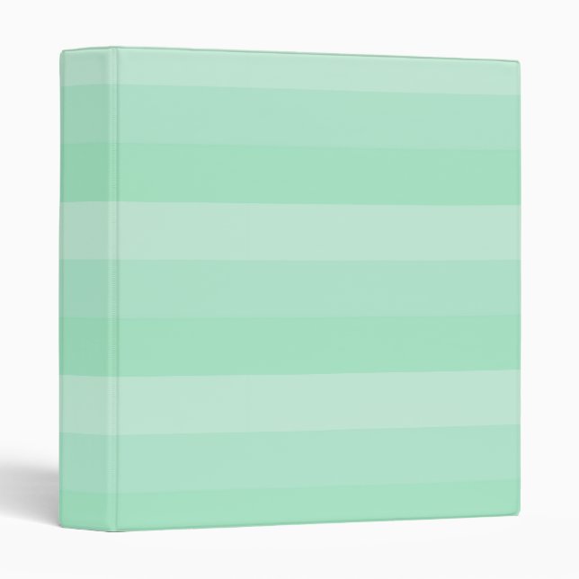 Mint Green Stripes Trendy Modern Elegant Template Binder (Front/Spine)