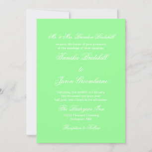 Mint Green Stylish Complementary Colour Wedding Invitation