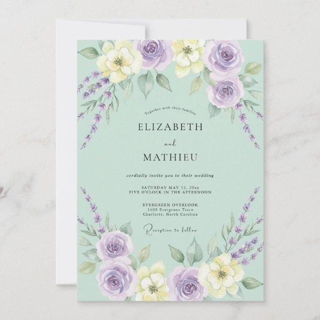 Mint Green Sublime Spring Wedding Invitation (Front)