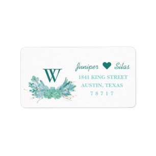 Mint Green Succulent Return Address Label
