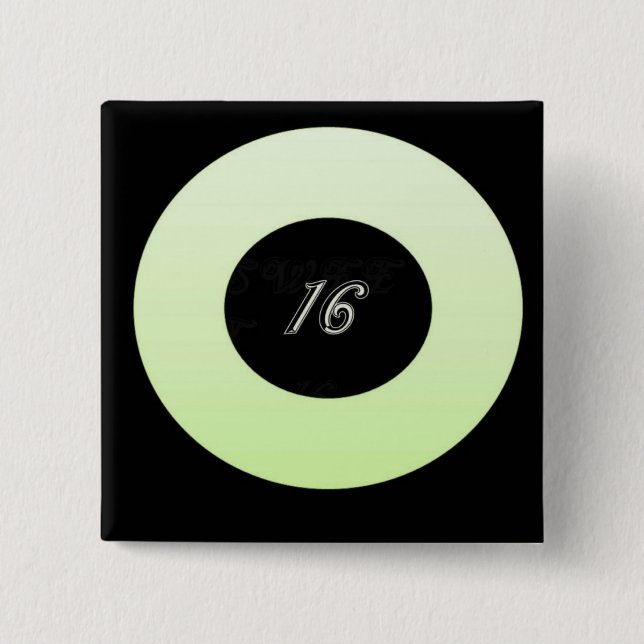Mint Green Sweet 16 2 Inch Square Button (Front)
