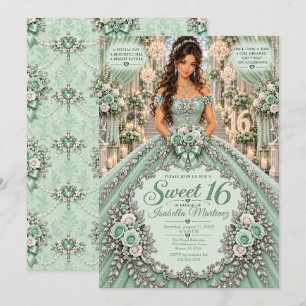 Mint Green Sweet 16 Celebration Invitation