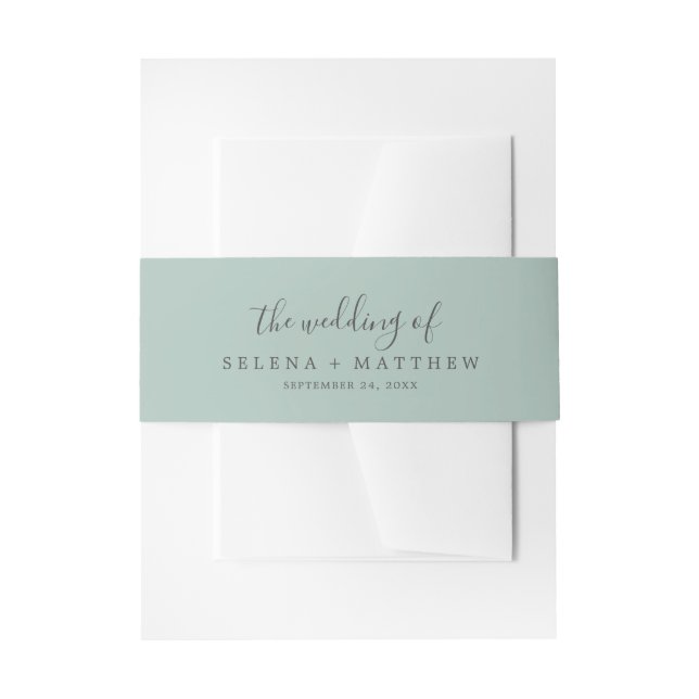 Mint Green The Wedding Of Invitation Belly Band (Front Example)