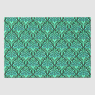Mint-green tones Art Nouveau geometric pattern Tissue Paper