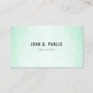 Mint Green Trendy Modern Simple Template Business Card