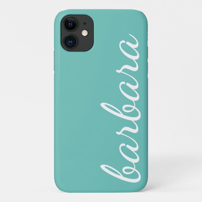 Mint Green Trendy Script Personalized Case-Mate iPhone Case (Back)