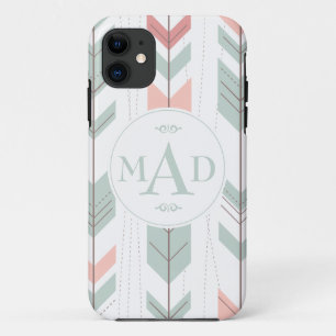 Mint Green Tribal Pattern Monogram iPhone 5 Case