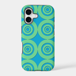 Mint Green Turquoise Circles Modern Pattern