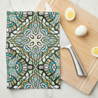 Mint Green Turquoise Hip Bohemian Bali Art Motif