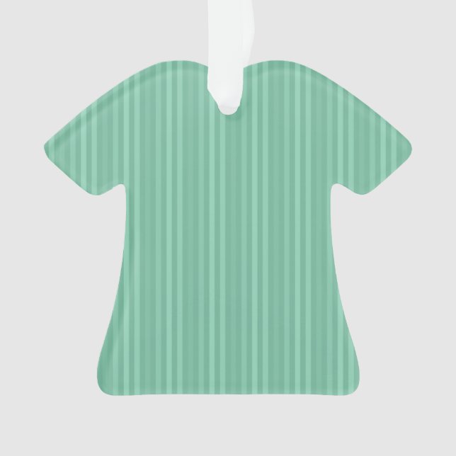 Mint Green Vertical Stripes Pattern Ornament (Front)