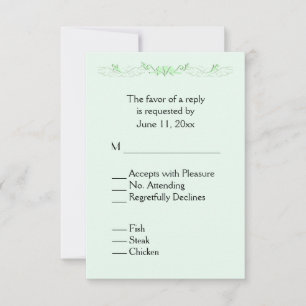 Mint Green Vine RSVP with Menu